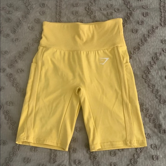 Gymshark Pants - Yellow Sol Lift Shorts